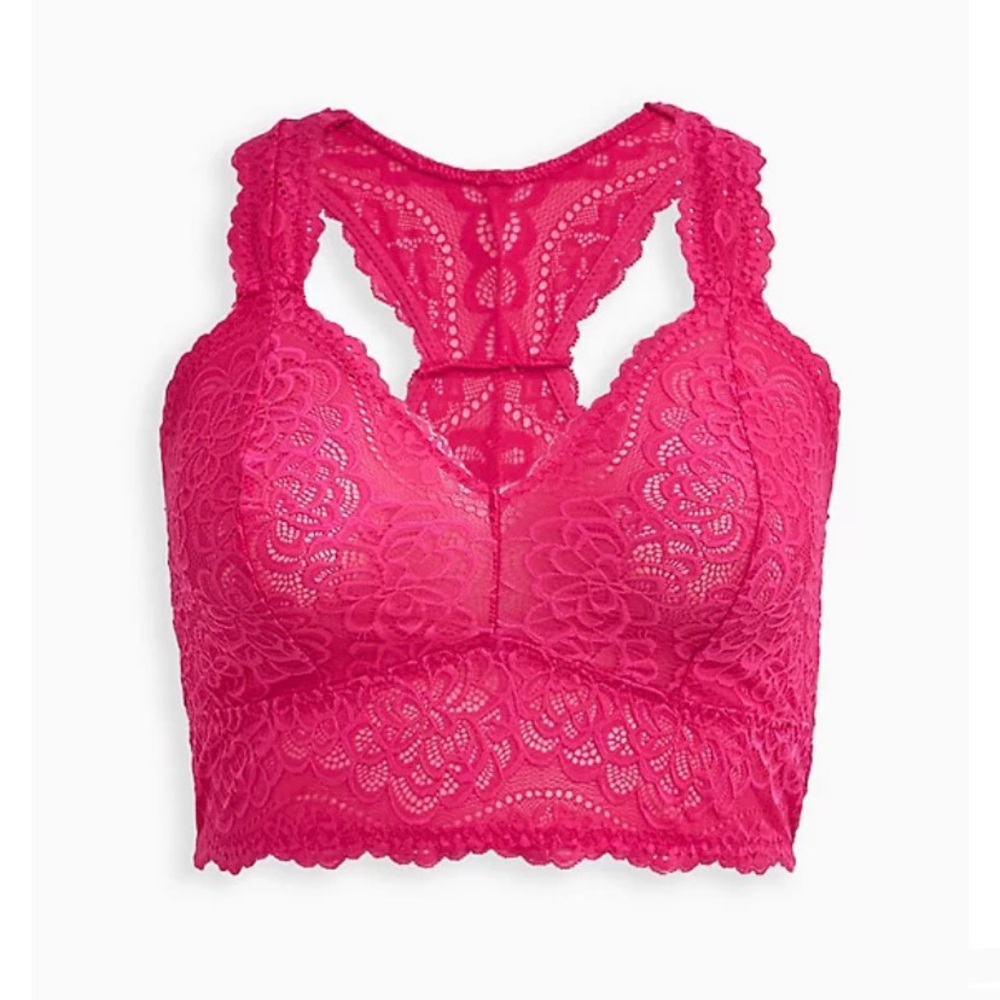 TORRID RACERBACK BRALETTE - LACE PINK